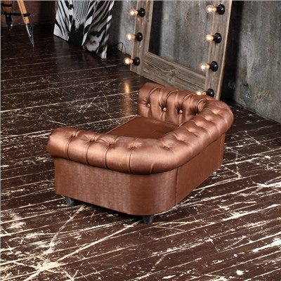 Лежак Oscar, 95х61х34 см, мебельная ткань, размер M, коричневого цвета