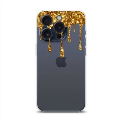 Силиконовый чехол Золотые потеки на iPhone 15 Pro
