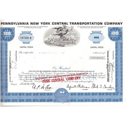 Акция Центральная транспортная компания Пенсильвании, США (1960-е гг.)