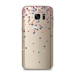 Силиконовый чехол Посыпка сердечки на Samsung Galaxy S7 edge