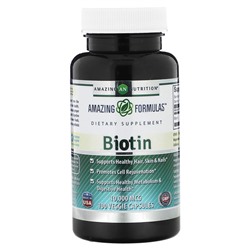 Amazing Nutrition Biotin, 10,000 mcg, 100 Veggie Capsules