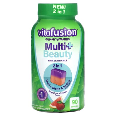 Vitafusion Multi+ Красота, Грейпфрут + Личи - 90 жевательных конфет - Vitafusion