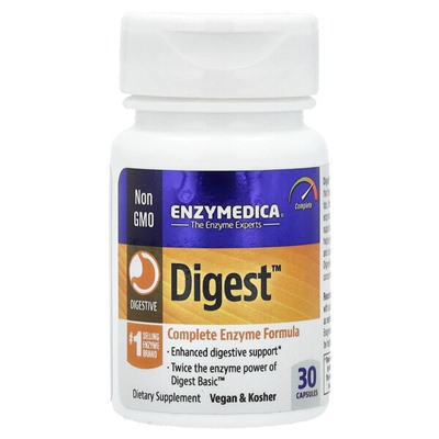 Enzymedica Digest, Комплекс Ферментов - 30 Капсул - Enzymedica