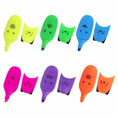 Текстовыделители набор 6 цветов мини BRAUBERG KIDS "CUTE CATS NEON", линия 1-5 мм, 152435