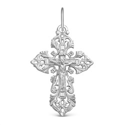 Крест из серебра родированный - 4,5 см 925 пробы К3-244р