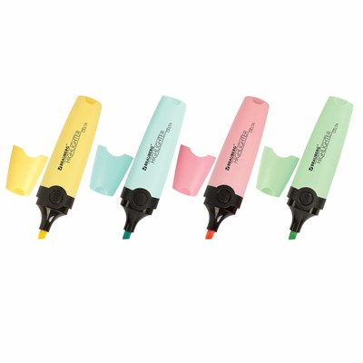 Текстовыделители набор 4 цвета BRAUBERG АССОРТИ, "DELTA PASTEL", линия 1-5 мм, 151735