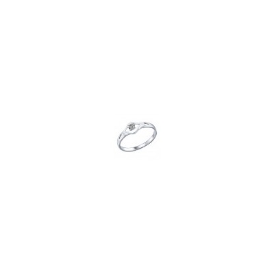 Кольцо из серебра с фианитом, 94011586
