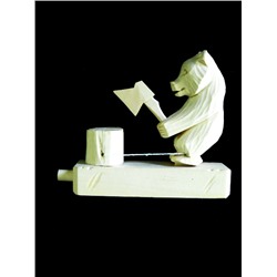 Богородская игрушка "Медведь дровосек с топором" арт.8023 Объемные (РНИ)