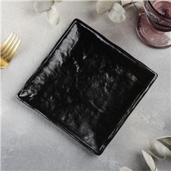 Блюдо фарфоровое для подачи Magistro Pietra lunare, 16×16 см, цвет чёрный