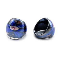 Перстень из муранского стекла модель13 цв.синий