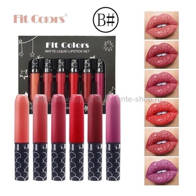 Набор матовых блесков для губ Fit Colors Matte Liquid Lipstick Set #B 6 шт (106)