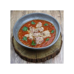 Томатный суп со свининой и чечевицей, 338 гр