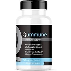 Qummune Advanced Immune Support with Quercetin Phytosome, Zinc, Vitamin C, D3, K2 - Immunity and Allergy Supplement with Activated Quercetin - 60 Veg Caps