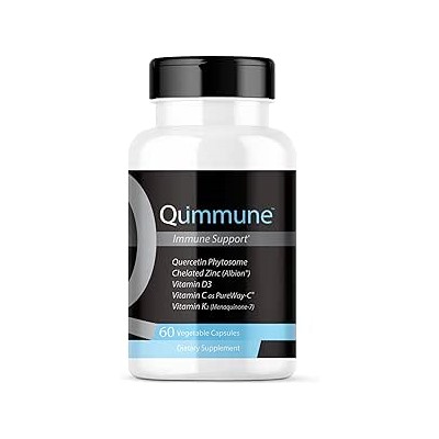 Qummune Advanced Immune Support with Quercetin Phytosome, Zinc, Vitamin C, D3, K2 - Immunity and Allergy Supplement with Activated Quercetin - 60 Veg Caps