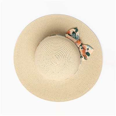 Шляпа для девочки, цвет бежевый, размер 52