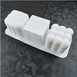 Силиконовая форма для выпечки и муссовых десертов Кубики 3 вида