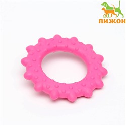 Игрушка жевательная "Кольцо с шипами", TPR, 8,5 см, розовая