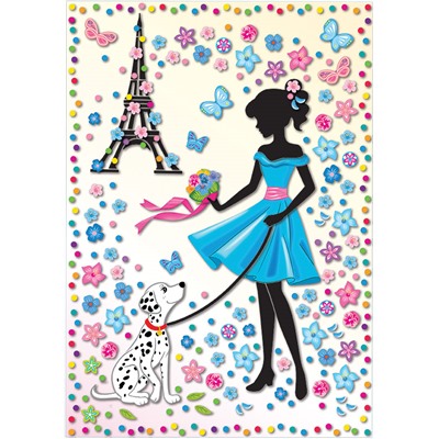 Набор для картины "Мон Ами" (девушка с собакой) (декорирование) АС 43-322
