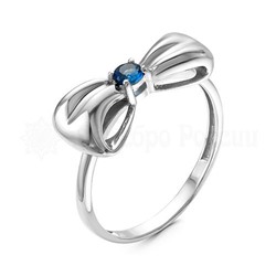 Кольцо из серебра с синим фианитом родированное 925 пробы 310082-208р