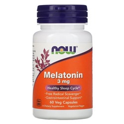 NOW Foods Melatonin -- 3 mg - 60 Vegetarian Capsules