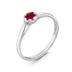 Кольцо из серебра с рубином родированное с1-642р415