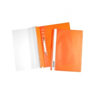 Папка -Скоросшиватель А4ф Hatber 120/160мкм Оранжевая Пластиковая прозрачный верх с един.штрих-кодом