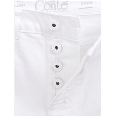 CONTE CON-647 Белые джинсы slim fit с застежкой на пуговицы