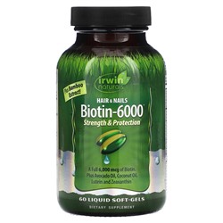 Irwin Naturals Биотин-6000, 60 мягких желатиновых капсул с жидкостью