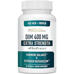 DIM Supplement 400MG Extra Strength | Hormone Balance & Estrogen Metabolism for Men and Women | Menopause, Acne, Hot Flashes Relief & Antioxidant Support | Soy-Free, Gluten-Free | 90 Capsules