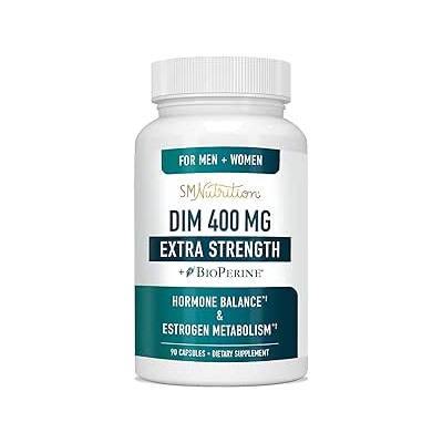 DIM Supplement 400MG Extra Strength | Hormone Balance & Estrogen Metabolism for Men and Women | Menopause, Acne, Hot Flashes Relief & Antioxidant Support | Soy-Free, Gluten-Free | 90 Capsules