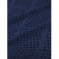 Вафельное полотно-жаккард "Вафельные квадраты" цв.чернильно-синий, ш.1.9м