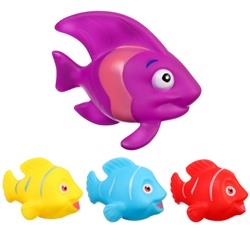 Набор игрушек для ванны «Морские рыбки», 8 см, с пищалкой, 4 шт, виды МИКС, Крошка Я
