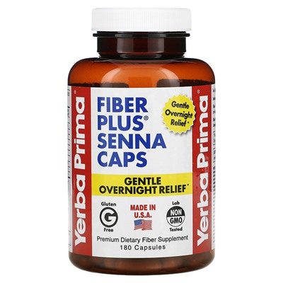 Yerba Prima Капсулы Fiber Plus Senna, 180 капсул