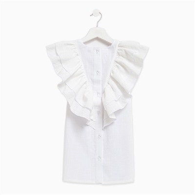 Платье для девочки MINAKU: Cotton Collection цвет белый, рост 128