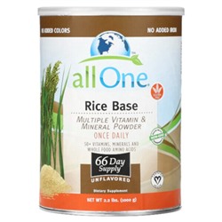 All One Nutritech Рисовая основа, комплексный витаминно-минеральный порошок, без вкуса, 1000 г (2,2 фунта)