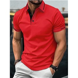 Herren Kurzarm-poloshirt Im Farbblockdesign