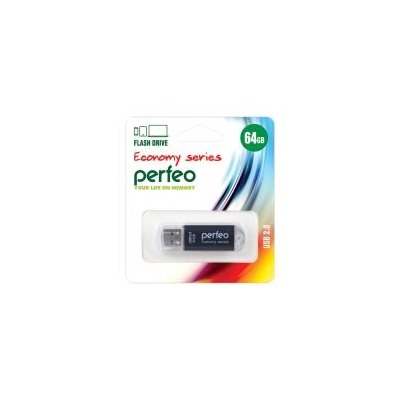 64Gb Perfeo E01 Black Economy Series USB 2.0 (PF-E01B064ES)