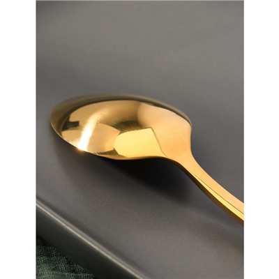 Ложка чайная из нержавеющей стали Magistro «Олин GOLD», длина 16 см, на подвесе, цвет золотой