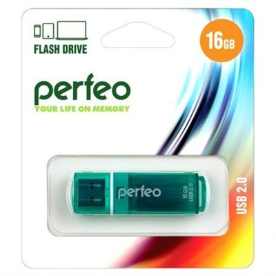 16Gb Perfeo C13 Green USB 2.0 (PF-C13G016)