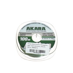 Леска Akara Action Mossgreen, диаметр 0.22 мм, тест 4.7 кг, 100 м, серо-зеленая