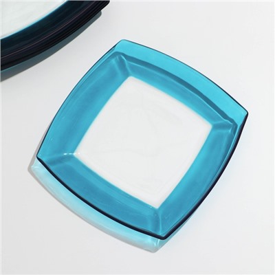 Набор тарелок Tokio, 6 шт, d=19,5 см, стекло, цвет голубой