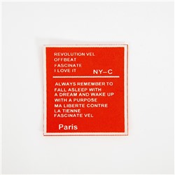 Нашивка NY-C, Paris 6,5*6,5 см цвет оранжевый