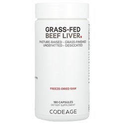 Codeage Говяжий печеночный экстракт, выращенный на траве - 3000 мг - 180 капсул - Codeage