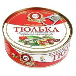 Бычки обжар. в томат. соусе "Пролив" ж/б 240гр.(24) Ключ