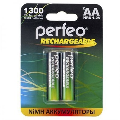 Аккумулятор AA Perfeo AA1300/2BL 1300мА/ч Ni-Mh, 2шт, блистер