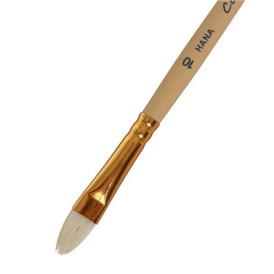 Кисть Щетина овальная, HANA Сочиняй № 10 (длина волоса 13 мм), короткая ручка матовая