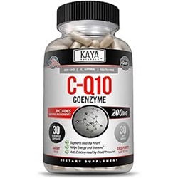 Kaya Naturals - CoQ10 Power Antioxidant Supplement - Aids in Heart Health and Immune Function - Restores Daily Cellular and Energy Production - 30 Veggie Capsules Co-Q10