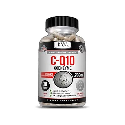Kaya Naturals - CoQ10 Power Antioxidant Supplement - Aids in Heart Health and Immune Function - Restores Daily Cellular and Energy Production - 30 Veggie Capsules Co-Q10