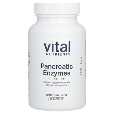 Vital Nutrients Ферменты поджелудочной железы, 90 капсул