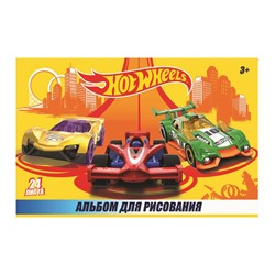 Центрум. Hot Wheels 88706 Альбом для рисования 24 листа, на скрепке, обложка меловаванная